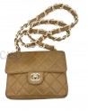 BORSA CHANEL VINTAGE MINI IN PELLE BEIGE E BACHELITE