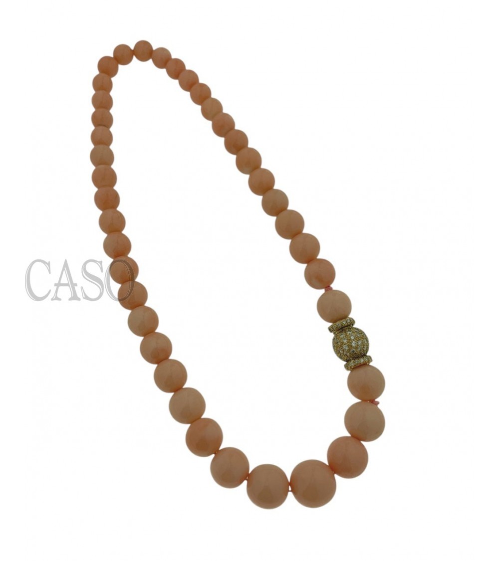 GIROCOLLO CORALLO ROSA E BRILLANTI