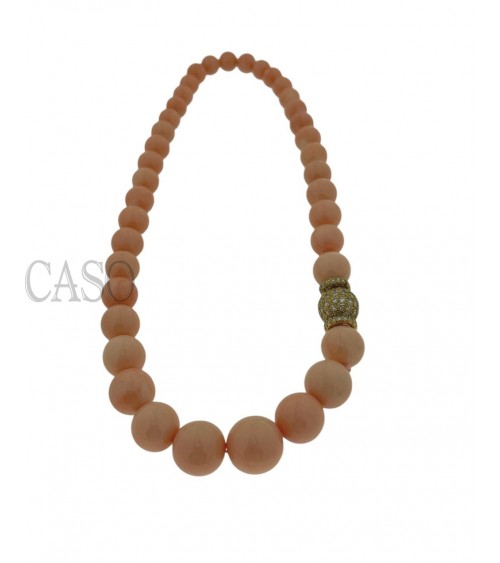 GIROCOLLO CORALLO ROSA E BRILLANTI