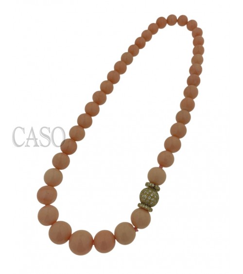 GIROCOLLO CORALLO ROSA E BRILLANTI