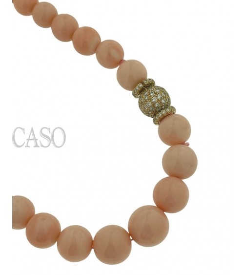 GIROCOLLO CORALLO ROSA E BRILLANTI
