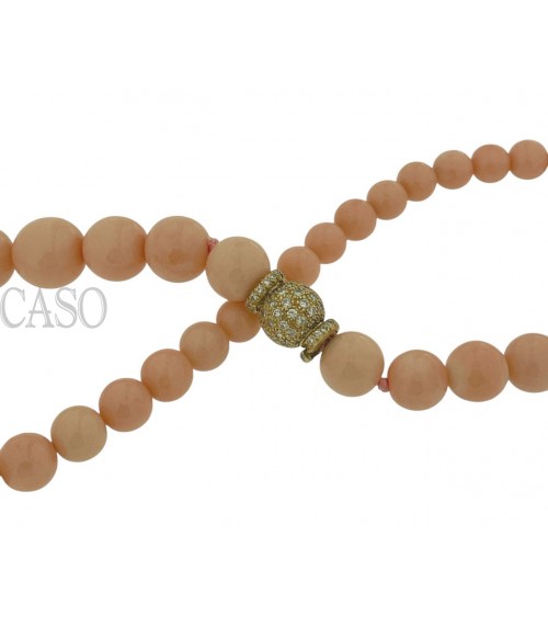 GIROCOLLO CORALLO ROSA E BRILLANTI