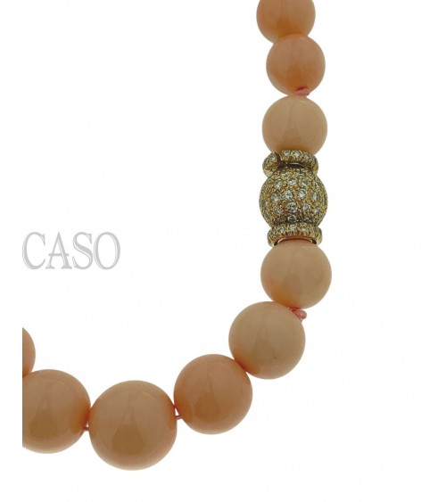 GIROCOLLO CORALLO ROSA E BRILLANTI