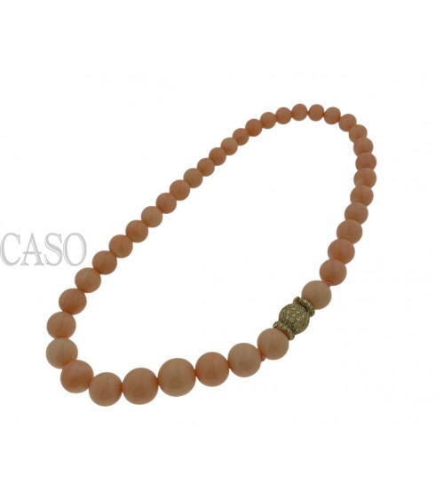 GIROCOLLO CORALLO ROSA E BRILLANTI