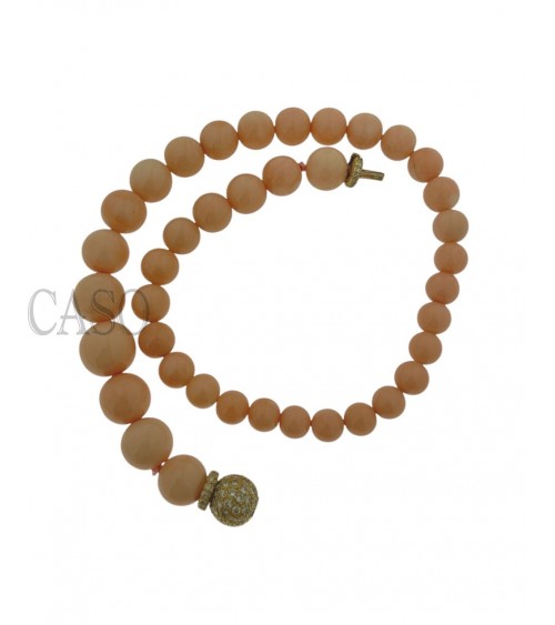 GIROCOLLO CORALLO ROSA E BRILLANTI