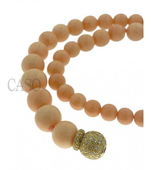 GIROCOLLO CORALLO ROSA E BRILLANTI