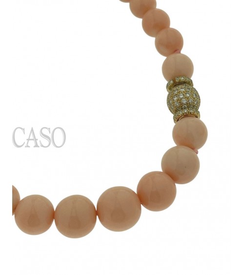 GIROCOLLO CORALLO ROSA E BRILLANTI