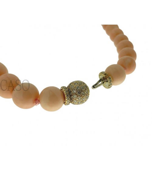 GIROCOLLO CORALLO ROSA E BRILLANTI