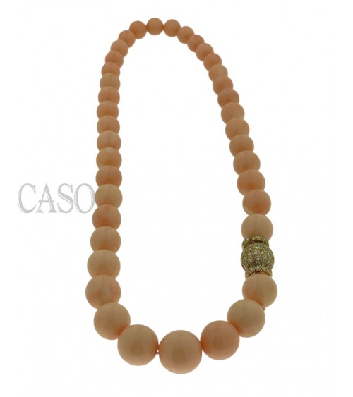 GIROCOLLO CORALLO ROSA E BRILLANTI