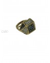 ANELLO VINTAGE ORO GIALLO BRILLANTI E ZAFFIRI