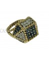 ANELLO VINTAGE ORO GIALLO BRILLANTI E ZAFFIRI