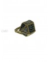 ANELLO VINTAGE ORO GIALLO BRILLANTI E ZAFFIRI
