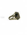 ANELLO VINTAGE ORO GIALLO BRILLANTI E ZAFFIRI