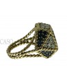 ANELLO VINTAGE ORO GIALLO BRILLANTI E ZAFFIRI