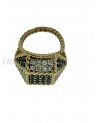 ANELLO VINTAGE ORO GIALLO BRILLANTI E ZAFFIRI