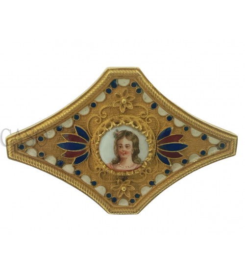 SPILLA VINTAGE IN ORO CON SMALTI ANTONIO TRIUNFO