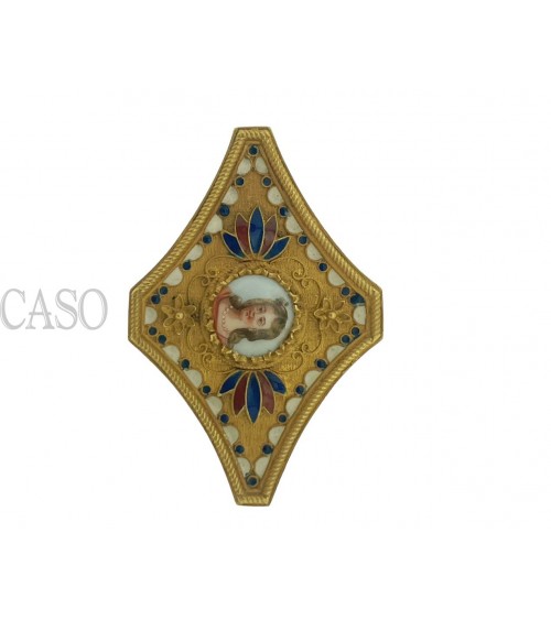 SPILLA VINTAGE IN ORO CON SMALTI ANTONIO TRIUNFO