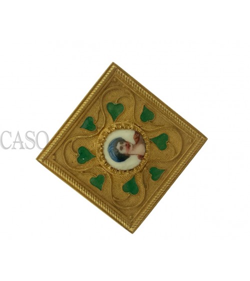 SPILLA VINTAGE IN ORO CON SMALTI