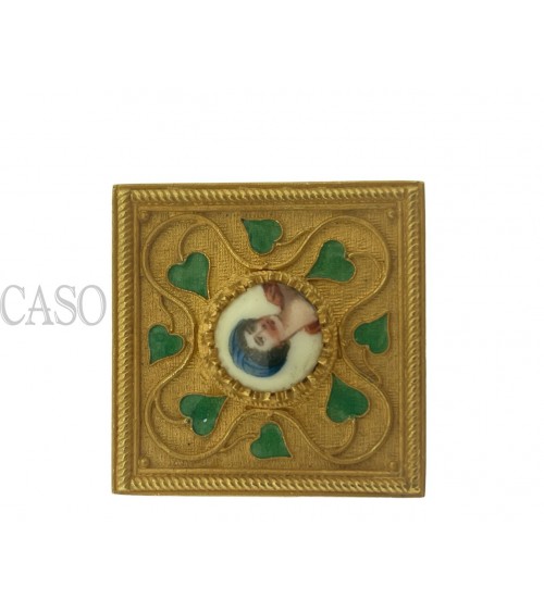 SPILLA VINTAGE IN ORO CON SMALTI