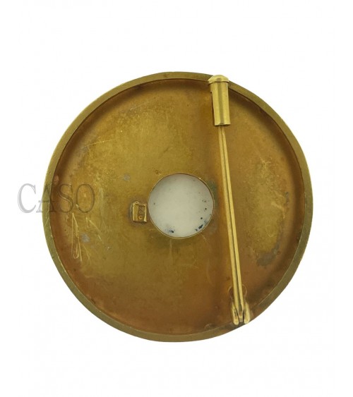 SPILLA VINTAGE IN ORO CON SMALTI ANTONIO TRIUNFO NAPOLI