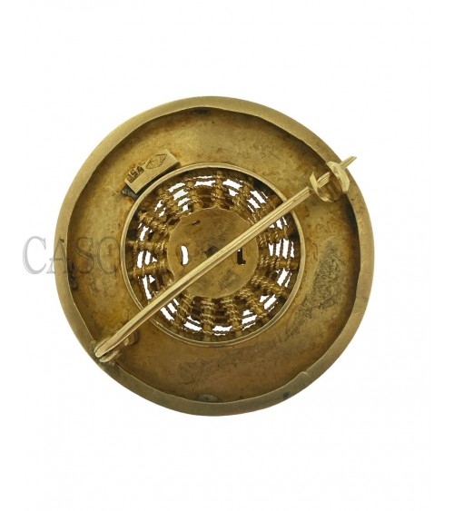 SPILLA VINTAGE IN ORO GIALLO CON SMALTI