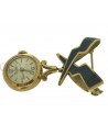 SPILLA OROLOGIO VINTAGE IN ORO E SMALTO
