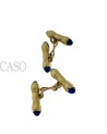 YELLOW GOLD AND SAPPHIRE VINTAGE CUFFLINKS
