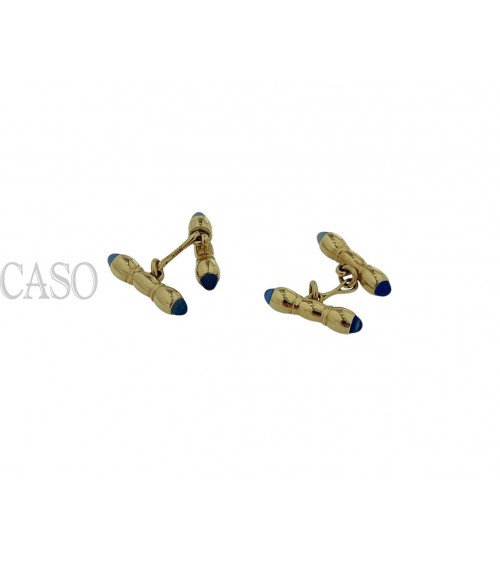 YELLOW GOLD AND SAPPHIRE VINTAGE CUFFLINKS