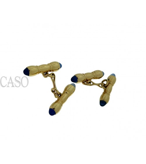 YELLOW GOLD AND SAPPHIRE VINTAGE CUFFLINKS
