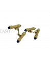 YELLOW GOLD AND SAPPHIRE VINTAGE CUFFLINKS