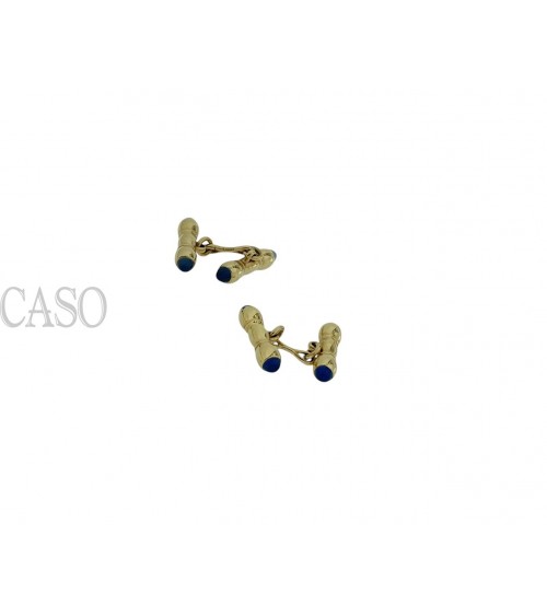 YELLOW GOLD AND SAPPHIRE VINTAGE CUFFLINKS