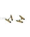 YELLOW GOLD AND SAPPHIRE VINTAGE CUFFLINKS