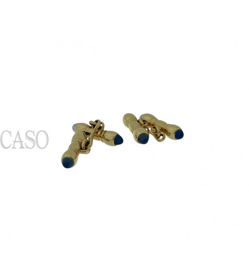 YELLOW GOLD AND SAPPHIRE VINTAGE CUFFLINKS