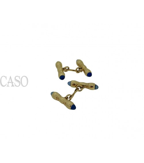 YELLOW GOLD AND SAPPHIRE VINTAGE CUFFLINKS