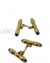 YELLOW GOLD AND SAPPHIRE VINTAGE CUFFLINKS