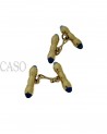 YELLOW GOLD AND SAPPHIRE VINTAGE CUFFLINKS