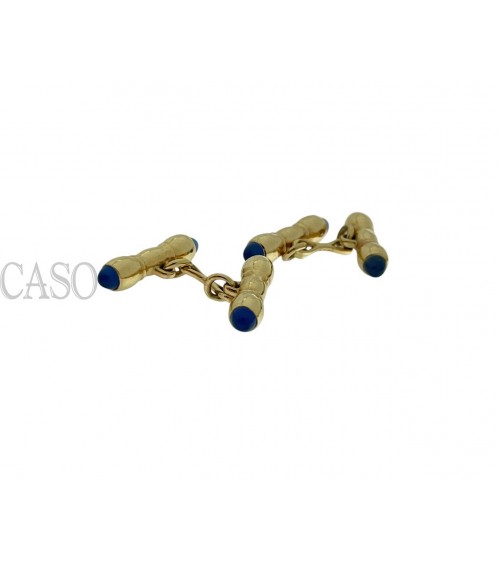 YELLOW GOLD AND SAPPHIRE VINTAGE CUFFLINKS