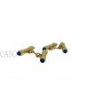YELLOW GOLD AND SAPPHIRE VINTAGE CUFFLINKS