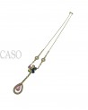 GIROCOLLO VINTAGE CON PENDENTE BRILLANTI E ZAFFIRI