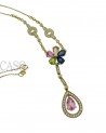 GIROCOLLO VINTAGE CON PENDENTE BRILLANTI E ZAFFIRI