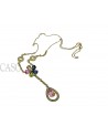 GIROCOLLO VINTAGE CON PENDENTE BRILLANTI E ZAFFIRI