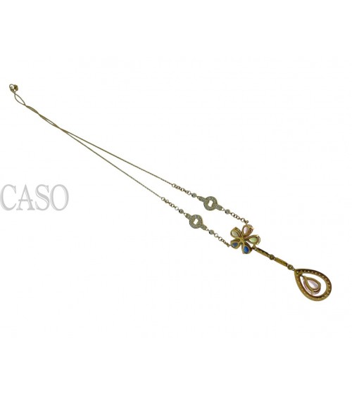 GIROCOLLO VINTAGE CON PENDENTE BRILLANTI E ZAFFIRI