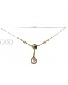 GIROCOLLO VINTAGE CON PENDENTE BRILLANTI E ZAFFIRI