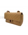CHANEL VINTAGE MEDIA IN PELLE BEIGE CON BACHELITE