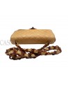 CHANEL VINTAGE MEDIA IN PELLE BEIGE CON BACHELITE