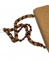 CHANEL VINTAGE MEDIA IN PELLE BEIGE CON BACHELITE