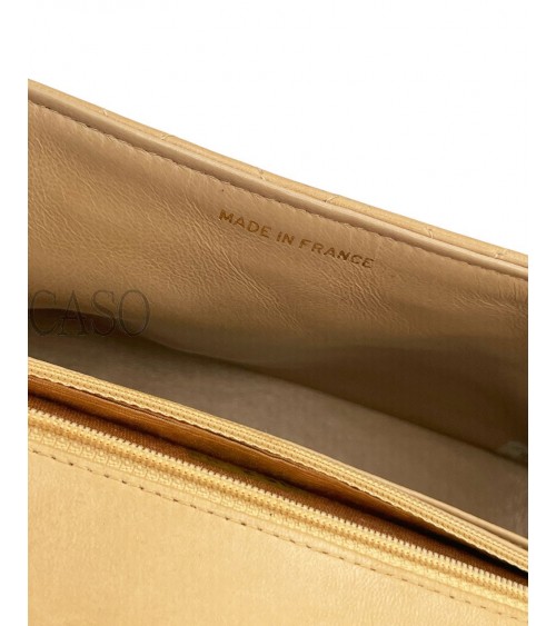 CHANEL VINTAGE MEDIA IN PELLE BEIGE CON BACHELITE