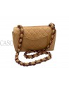 CHANEL VINTAGE MEDIA IN PELLE BEIGE CON BACHELITE