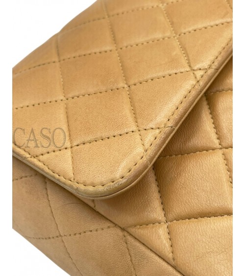 CHANEL VINTAGE MEDIA IN PELLE BEIGE CON BACHELITE