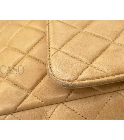 CHANEL VINTAGE MEDIA IN PELLE BEIGE CON BACHELITE